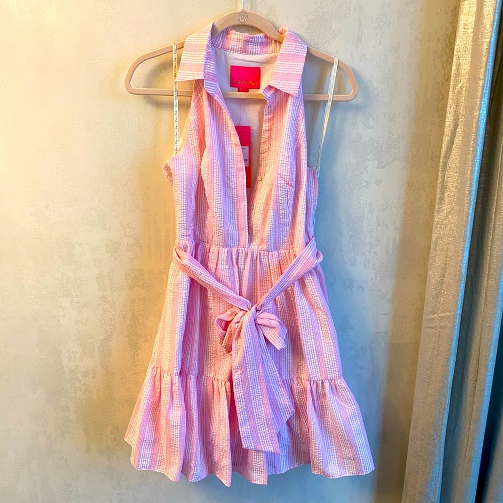 Brand new with tags Lilly Pulitzer White and Pink flare dress